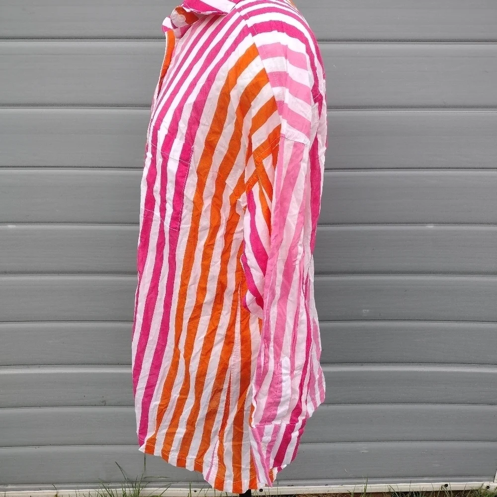 BEACH RIOT Alexa Striped Beach Coverup Shirt Dress Size S/M